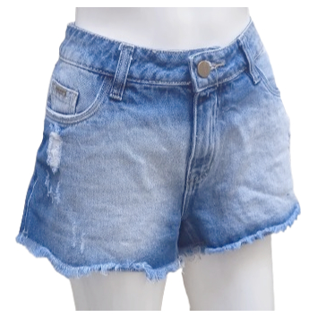 short jeans destroyed desfiado short feminino estiloso cós alto marca k2b Tamanho 42