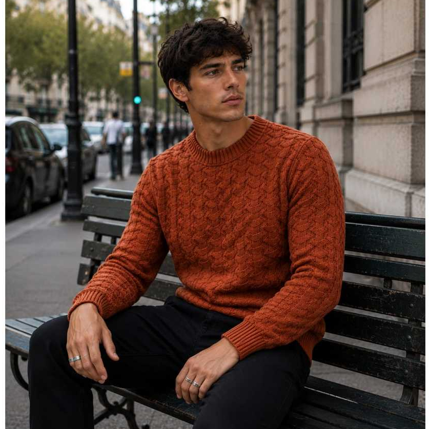 Suéter Masculino Tricot Grosso Manga Longa - Inverno M,G e GG