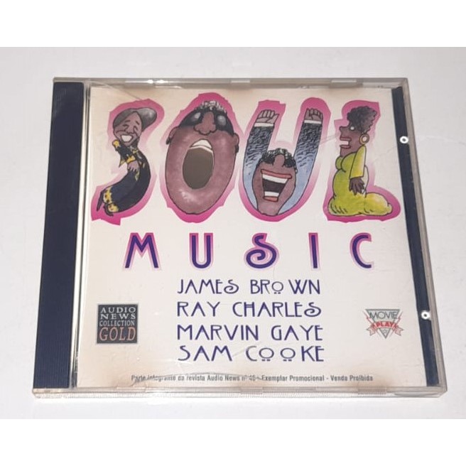 Cd Raro - Soul Music - James Brown,Marvin Gaye,Sam Cooke,Ben E. King,Etc - Movieplay,Em Muito Bom Estado
