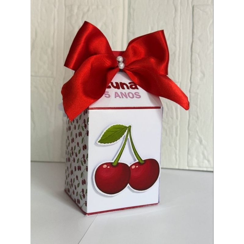 Caixa Milk Cerejinha / Cereja Personalizada/Lembrancinha de Festa /Aniversário/Personalizados para festas