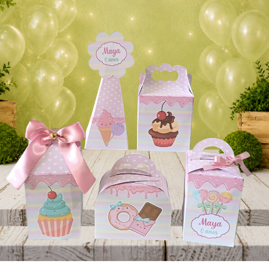 KIT CAIXINHAS PERSONALIZADAS CONFEITARIA  LEMBRANCINHA DE FESTA INFANTIL/ANIVERSÁRIO/PEGUE E MONTE
