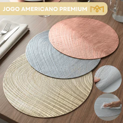 Jogo Americano Impermeável Sousplat Mesa Posta Elegante Proteção Desing Moderno Premium
