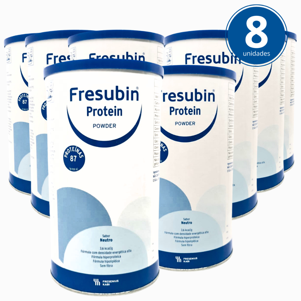 Fresubin Protein Powder KIT 8 unidades 300g Whey Protein Neutro Proteína Do Soro Do Leite Suplemento Proteico Fresenius