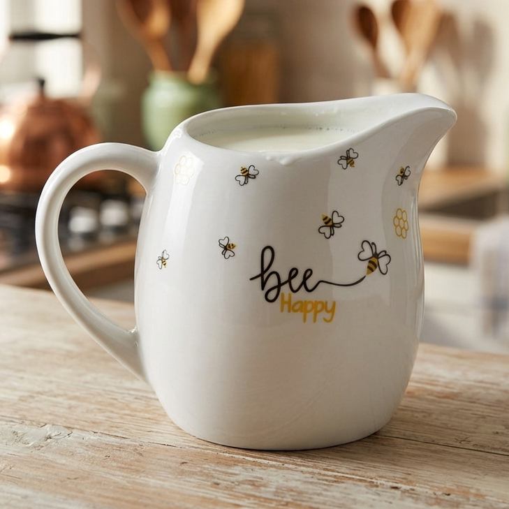 Imagem Jarra Leiteira De Porcelana  Abelha Honey 245ml Hauskraft