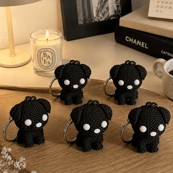 Chaveiro Mini Cachorro Fofo 3D Presente Criativo para Mochila Bolsa e Chaves Miniatura Colecionável Decorativo