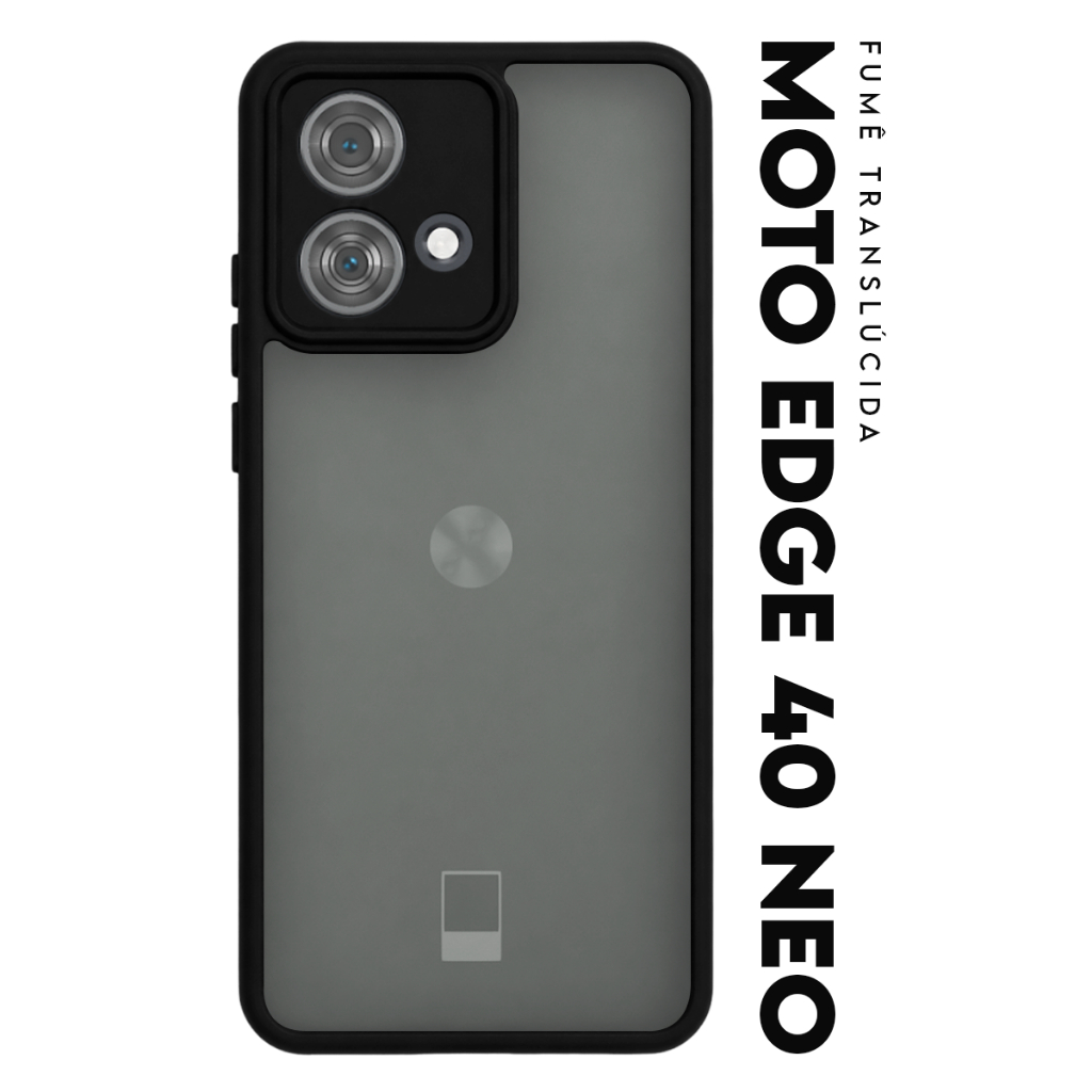 Case Capinha Case Anti Impacto Space Acrílico Fumê Protetora para Motorola Moto Edge 40 Neo 5g Xt2307 tela 6.55 pol.