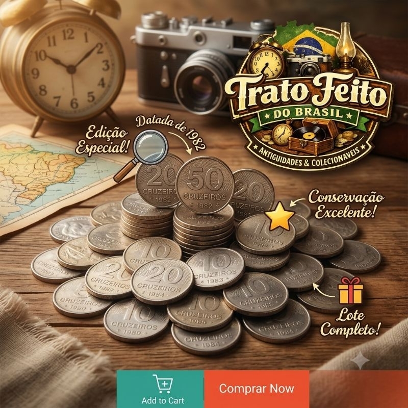 Lote 101 Moedas Antigas Brasileiras 1979 a 1994 + 10 Cruzeiros Reais 1993 Tamanduá