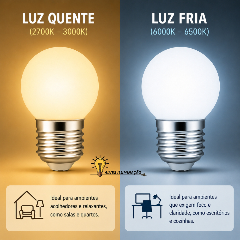 Kit 10 Lâmpadas Bolinha Led 4w G45 Bivolt Soquete E27 Bulbo Luz Quente e Fria Lustre Espelho Luz Decorativa