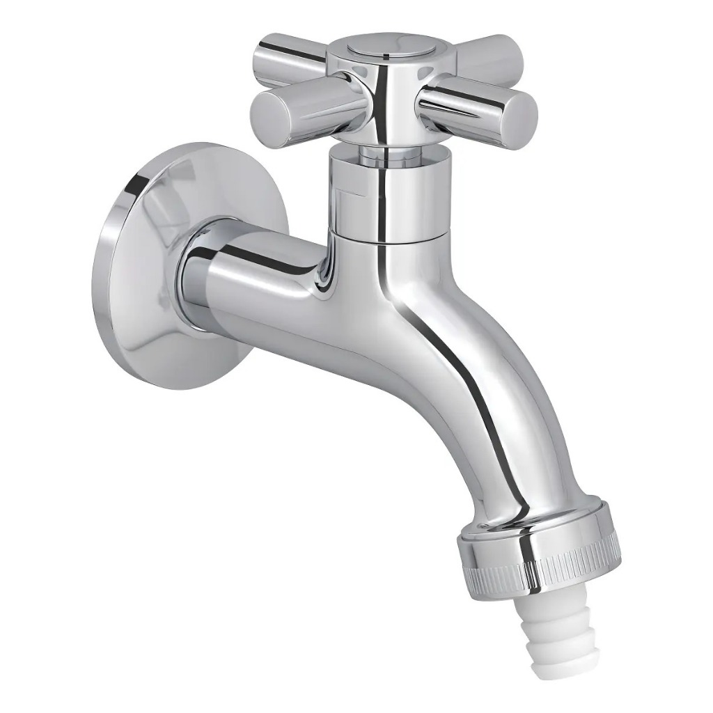 Torneira para Jardim e Tanque com Adaptador de Mangueira Deca Izy prateado Cromado 1153.C37