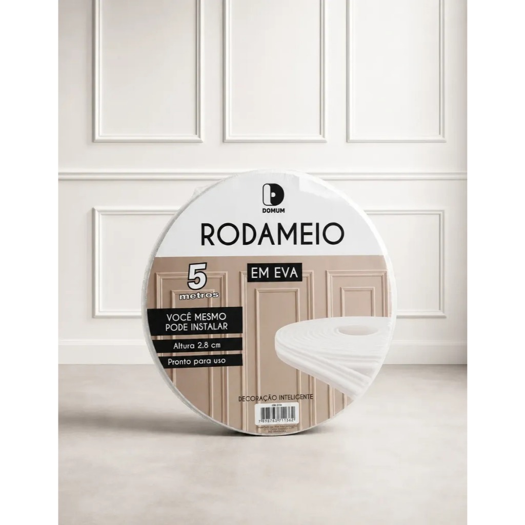 RODAMEIO EVA AUTOADESIVO FLEXÍVEL 2,8CM ALTURA PARA PAREDE DECORATIVO PREMIUM
