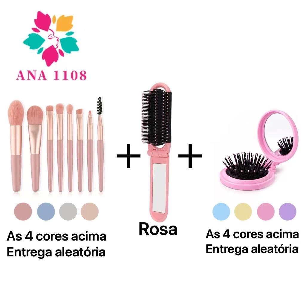 ANA1108 kit de Mini Escova e mini 8 pincéis Espelho Portátil Perfeita Para Bolsa