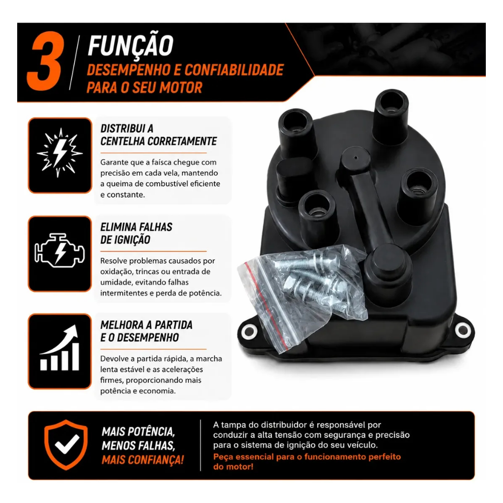 Tampa Distribuidor De Ignicao Honda Civic 1.5 1.6 Accord CRV 92 Ate00 Pronta Entrega Envio Imediato
