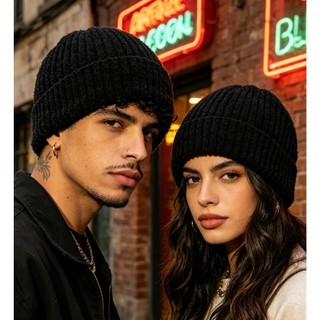Gorro De Inverno unissex Grosso De Lã Grossa Forro (BEAUTY ANGEL FASHION BR)