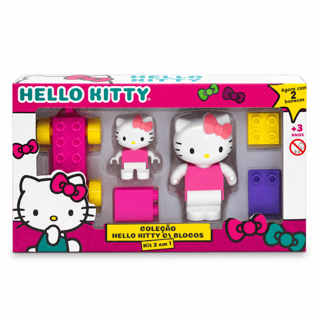 Blocos De Montar Hello Kitty Com 2 Bonecas E Carrinho Infantil Monte Líbano