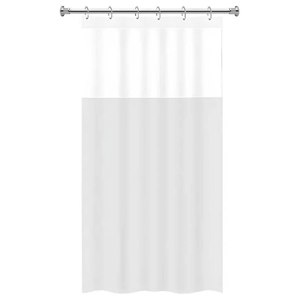 Cortina para Box Banheiro Branca 178x183cm Wincy com Ganchos