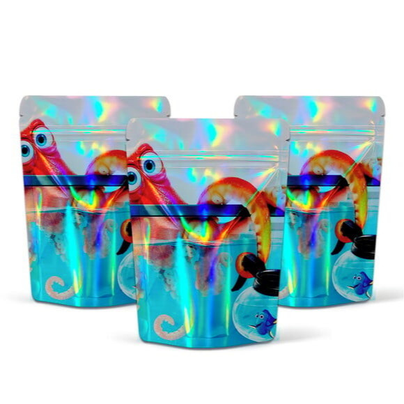 Saquinho Metalizado Zip 10x15cm Lembrancinha Festa Infantil Zip Abre e Fecha Saquinho Vazio Procurando Dory