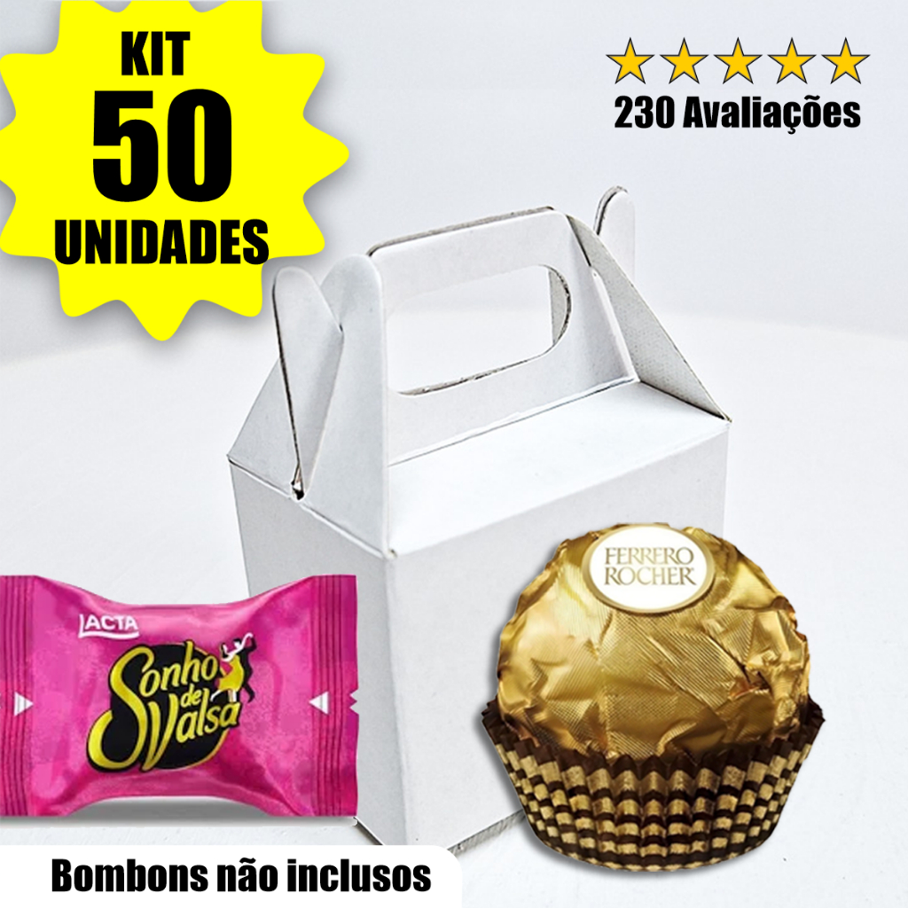 KIT 50 Caixinhas Para Bombom Ferrero Rocher Sonho de Valsa Lembrancinha Festa