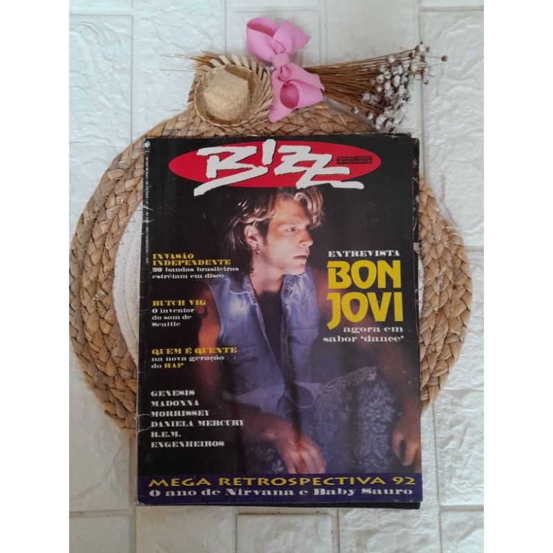 revista bizz, ed 89 c bon jovi, jukebox, Madonna, r.e.m, Gilberto Gil, Guns, Pearl Jam