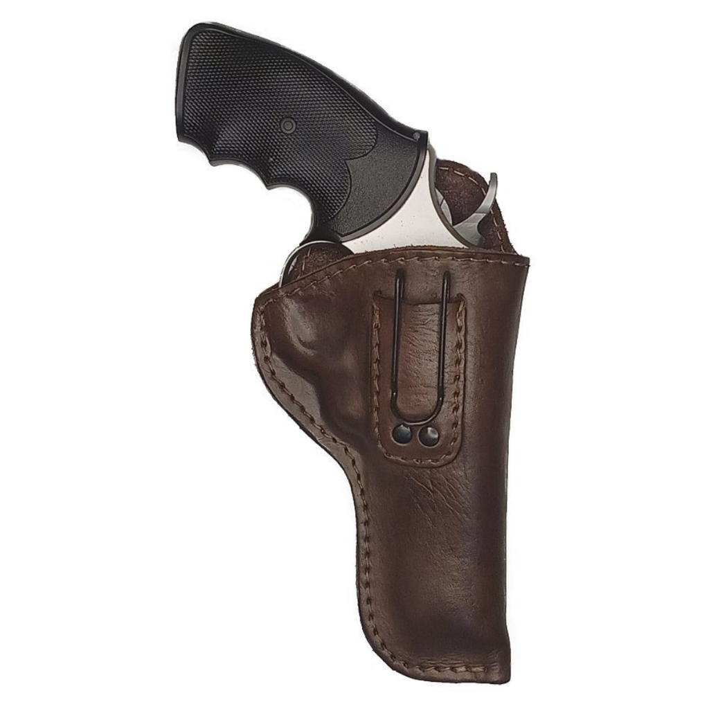 Coldre Couro uso Velado Revolver 38 357 4 Polegadas 8 Tiros