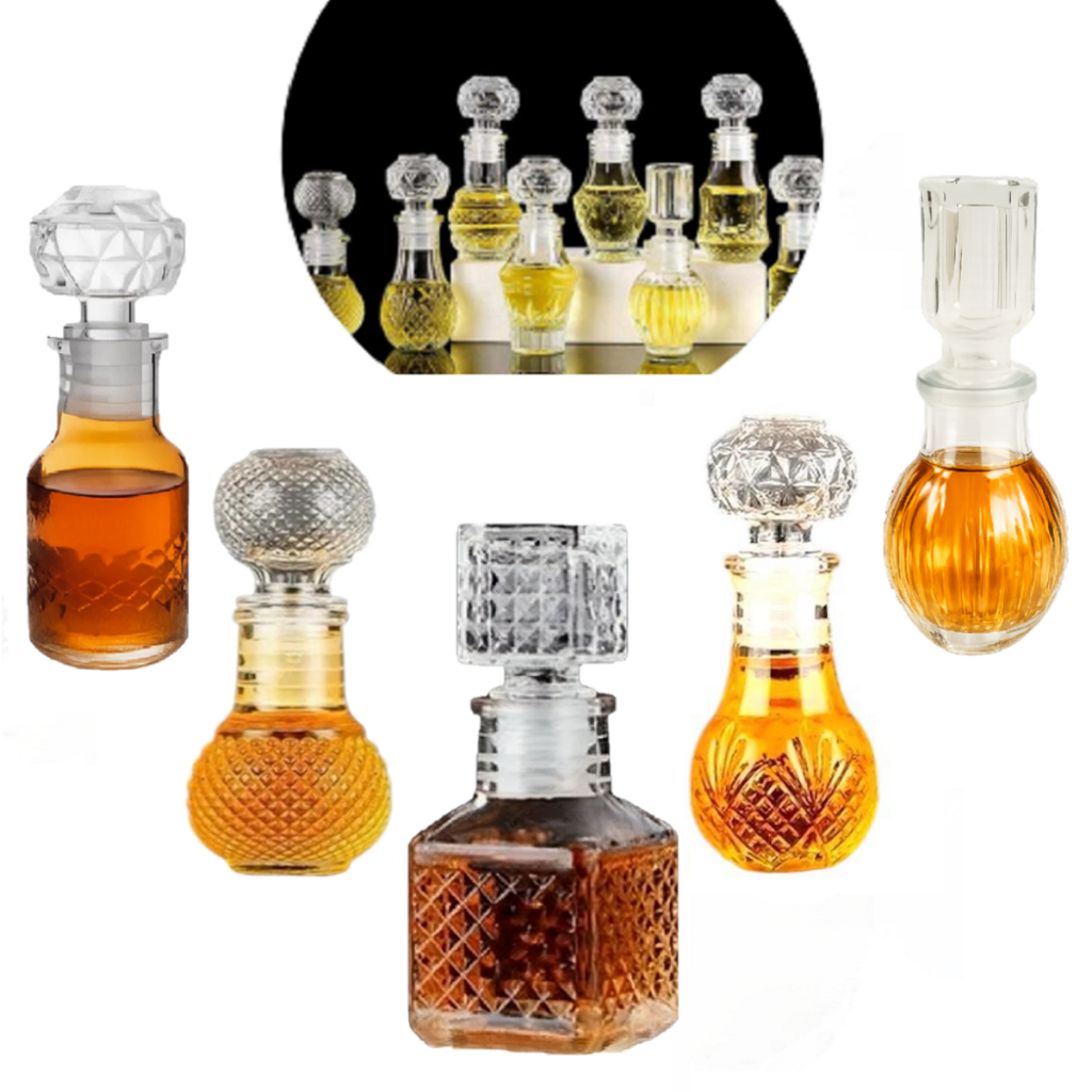 Kit 6 Mini Licoreira Garrafa De Vidro C/ Tampa 50 Ml
