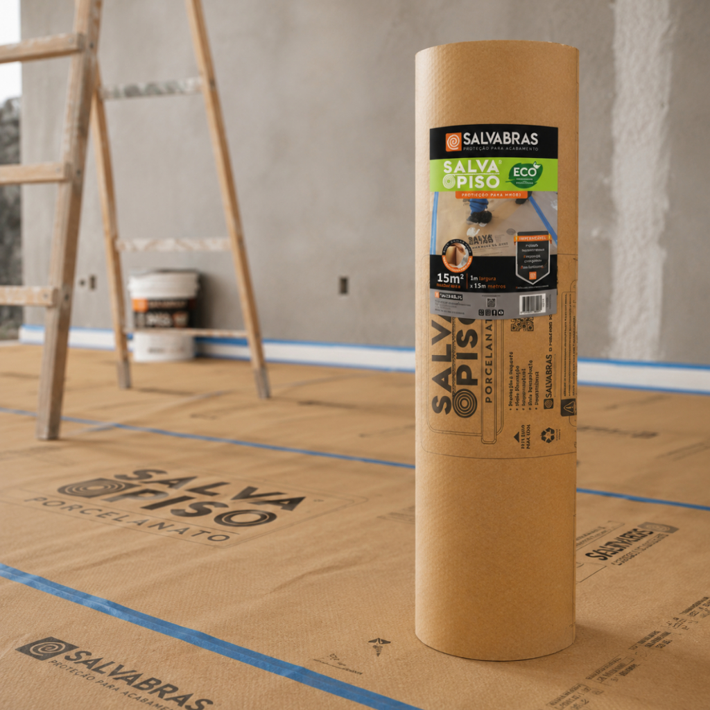 Salva Piso 1MX25M Protetor Pintura Pisos Cerâmicas Porcelanato Obras Reformas Quedas Segurança