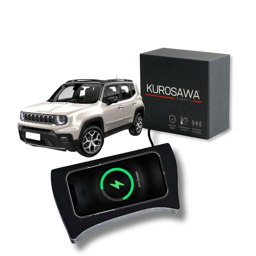 Carregador por Indução Automotivo JEEP RENEGADE 17.2w Sem fio, Encaixe Perfeito.