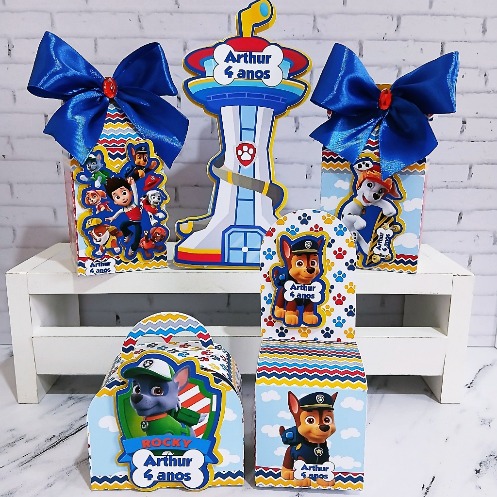 KIT de caixas personalizadas Patrulha canina2 D.Decoração/festa infantil/aniversario/lembrancinha