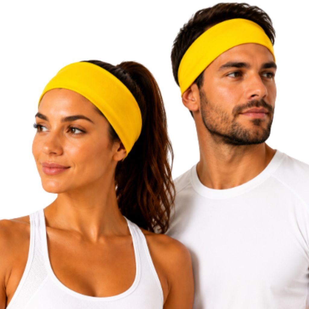 1 Faixa Amarela Testeira Headband Faixa Cabelo Liso Tamanho Único
