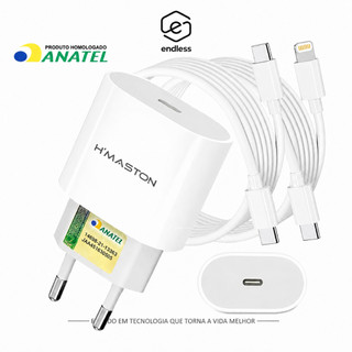 Carregador de Carregamento Turbo 30w Fonte 3A Torre Carregar Celular Tipo-C com Cabo Ligh…