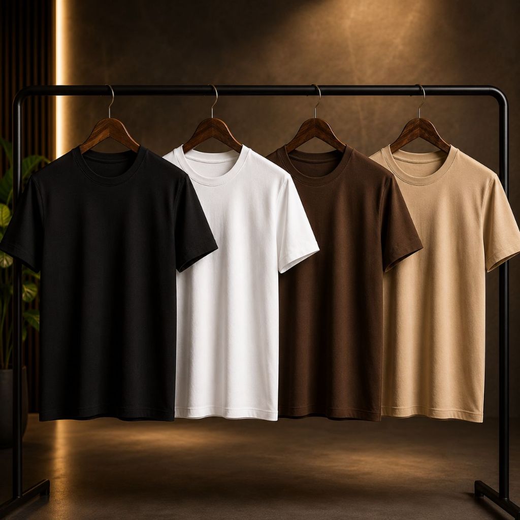 Kit 4 Camisetas Masculina Oversized Stretwear Basica Gola Redonda Verão Academia Algodão Premium Lisa Envio Rapido