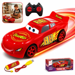 Carrinho Controle Remoto Recarregável Infantil Corrida Velocidade Criança Relâmpago McQueen Kizumba
