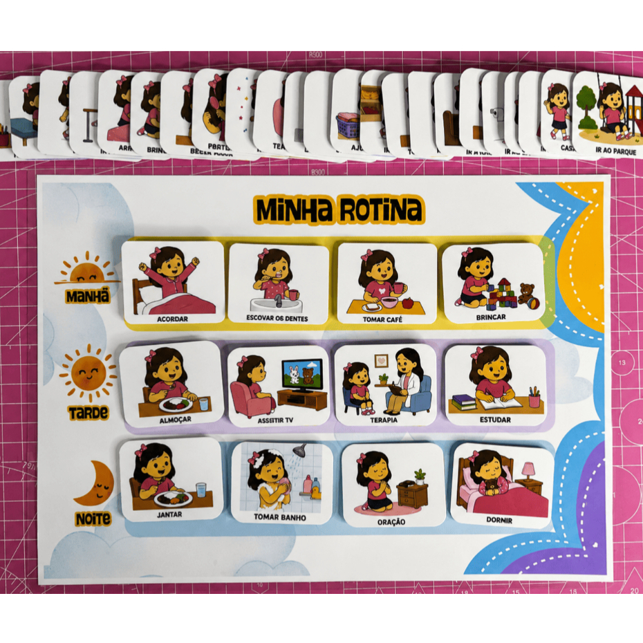 Quadro de Rotina Visual Infantil | Autismo TEA | Comunicação Alternativa | Organização Diária