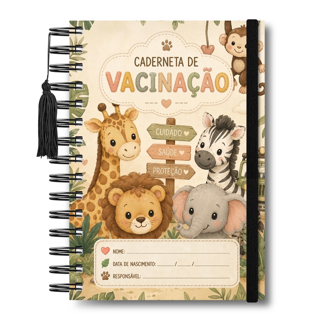 Caderneta Vacinação Caderno Saúde Capa Dura Crianças Menino Menina Infantil Temas Escolha A Capa