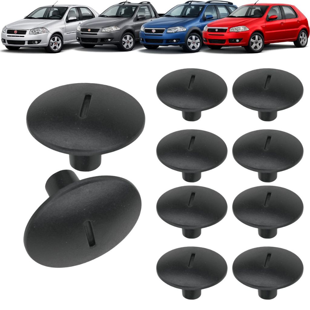 Kit 10 Grampo Presilha Carpete Assoalho Doblo Siena Idea Palio Punto Strada Stilo Uno