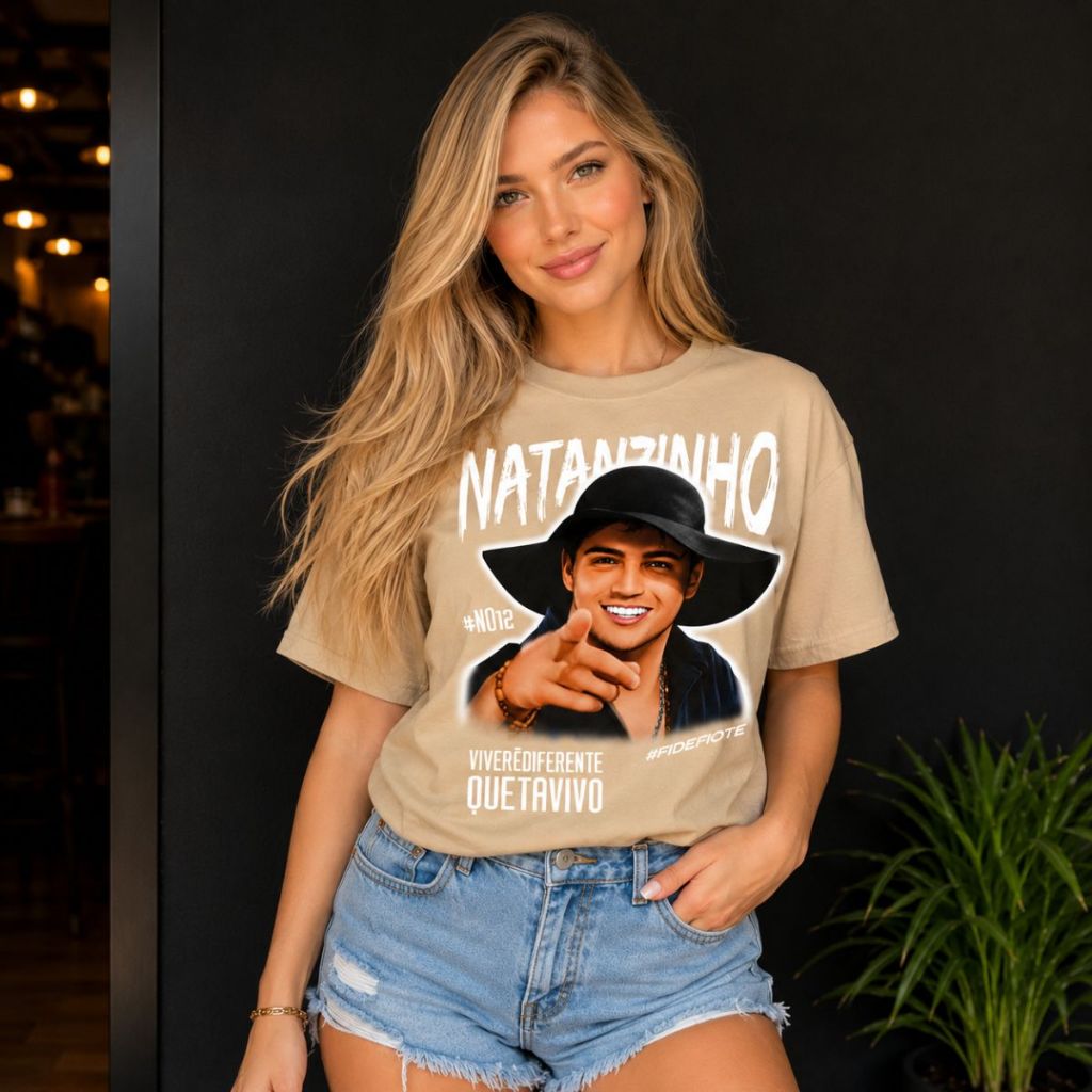 Camiseta Basica Cantor Natanzinho T shirt Feminina 100% Algodão Unissex Linha Premium Lançamento Envio Imediato