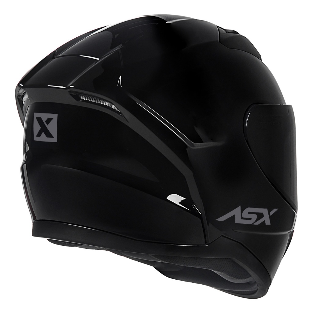Capacete Asx City Solid Preto Fosco/Brilho + Viseira Transparente Clear — imagem 2 de 2