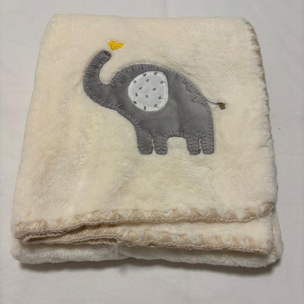 Cobertor manta Infantil Bebê 85x100cm bordado Poliéster soft Macio fofinho e quentinho