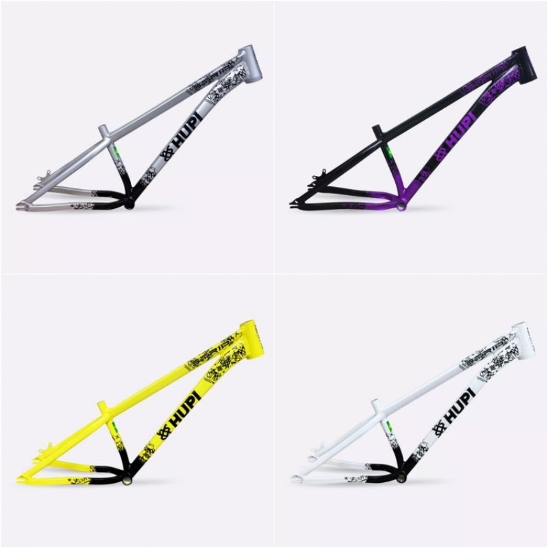 Quadro Hupi Strip Para Bicicleta Aro 26 Gancheira Horizontal Freeride Grau