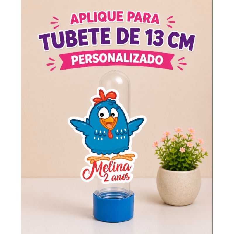 20 Apliques para Tubete Personalizado Galinha Pintadinha- Lembrancinha Aniversário Infantil