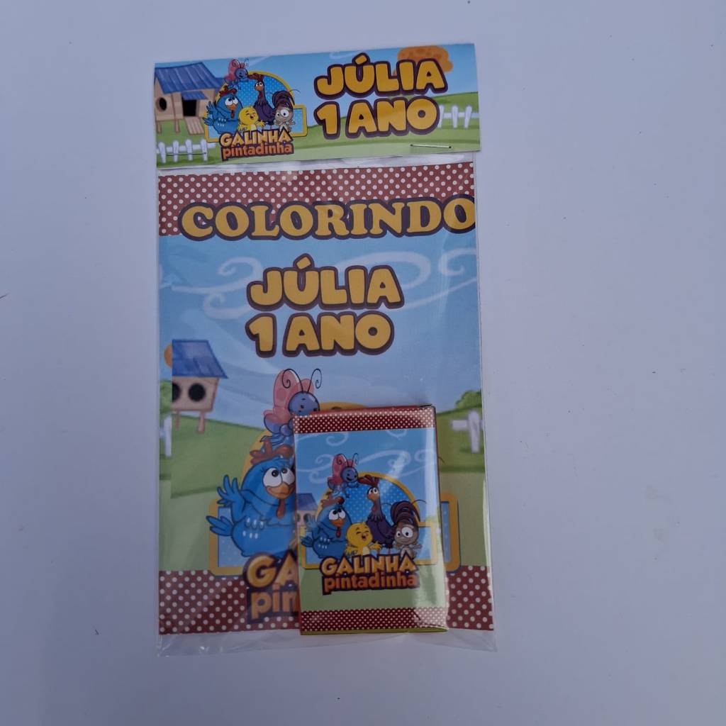 Kit Colorir Galinha pintadinha Personalizados lembrancinha de Festa Infantil de aniversário