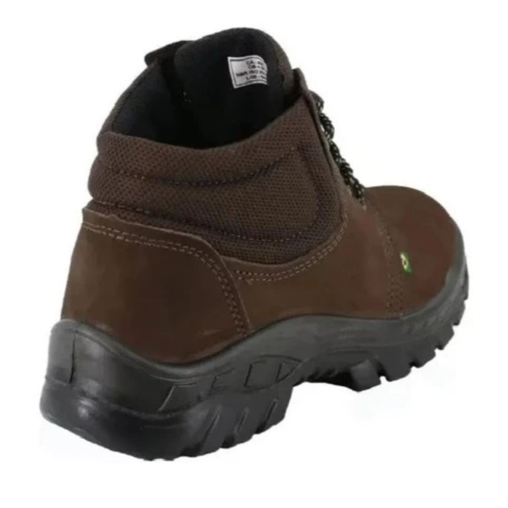 Bota De Segurança Nobuck Couro Epi Com Ca Bico Pvc Ecosafety PS139 Marrom