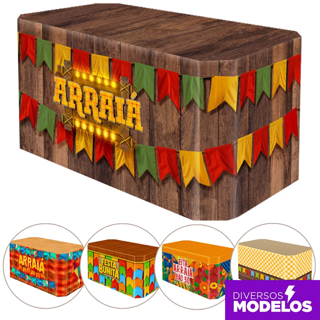 Forro de Mesa para Decoração de Festa Sublimada Capa Veste Fácil Em Tecido - Vár