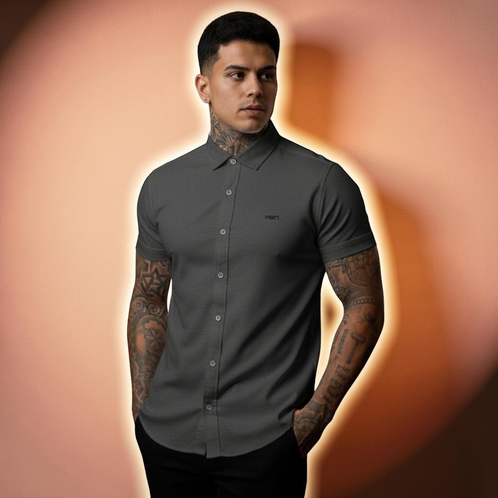 Camisa Masculina de Viscose com Elastano, Casual Confortável Não Amassa | Loja Vintra
