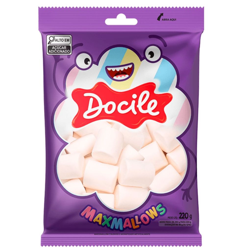 Marshmallow Tubo Branco 220g Docile Ideal para Festas e Confeitaria