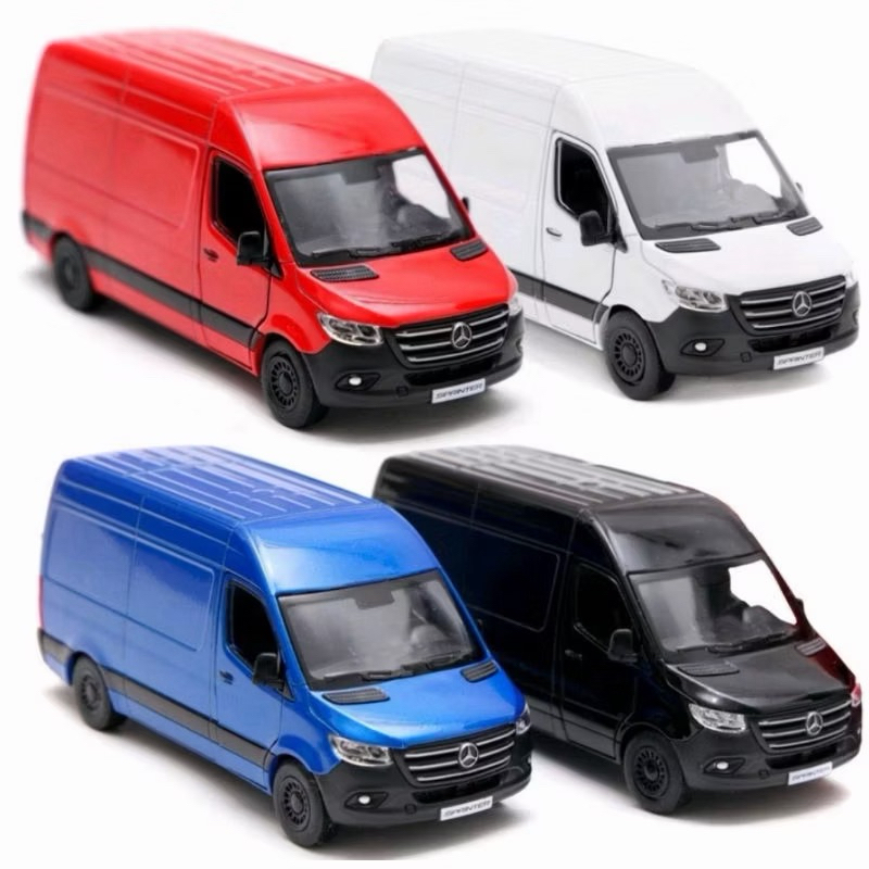 Miniatura Van Mercedes Sprinter DHL Edition Kinsmart 1:48 Metal e Fricção Amarela