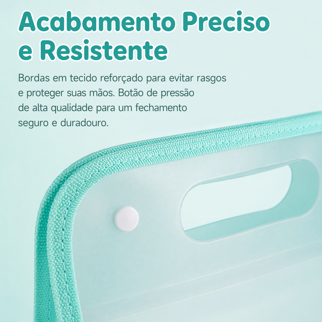 Pasta Sanfonada A4 12 Divisórias Organizadora de Documentos Expansível Cores Rosa Branco Azul Verde · foto 2