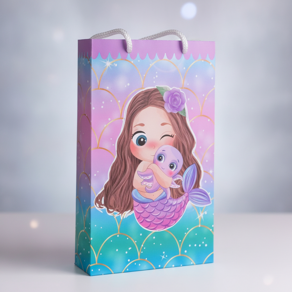 Sacolinha SEREIA BABY CUTE Personalizado  Festa Infantil Lembrancinha Sacolinha surpresa