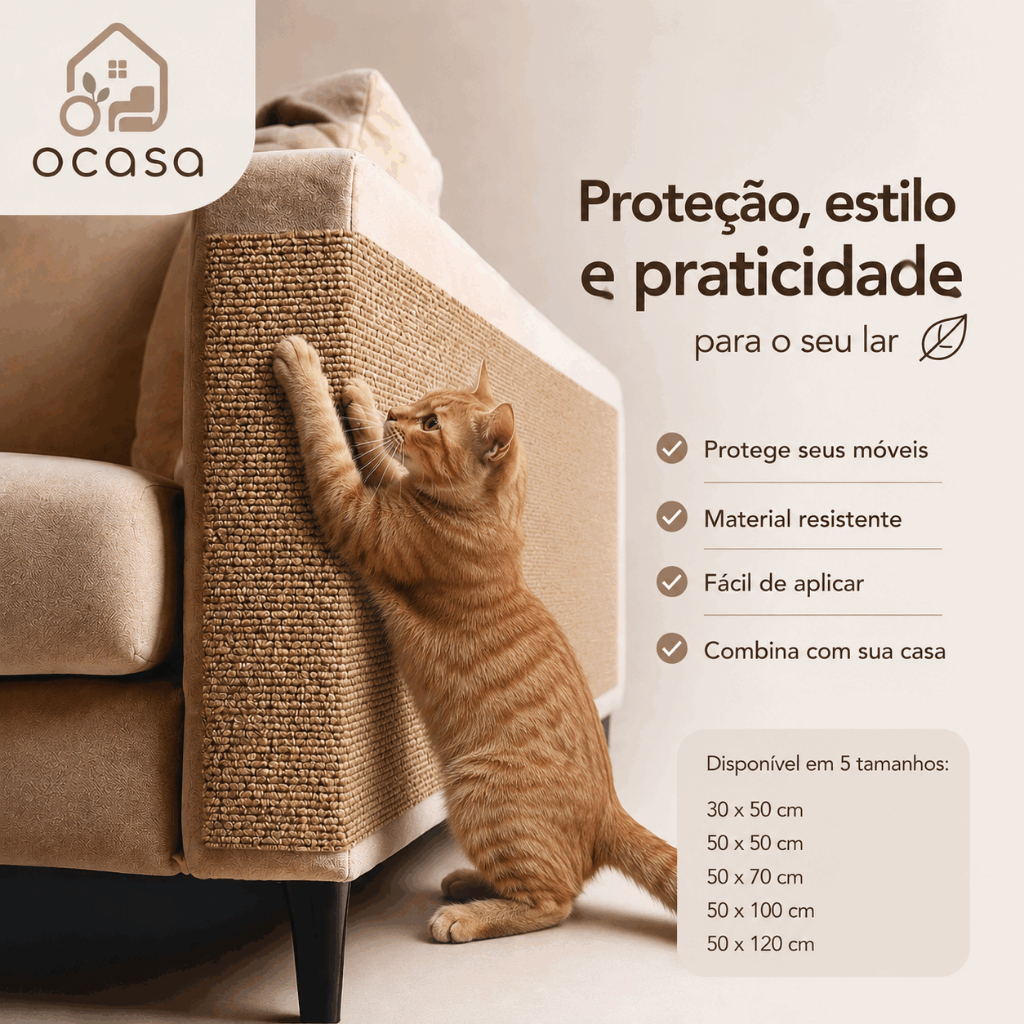 Tapete Arranhador Para Gatos Auto-Adesivo Proteçao Para Sofa