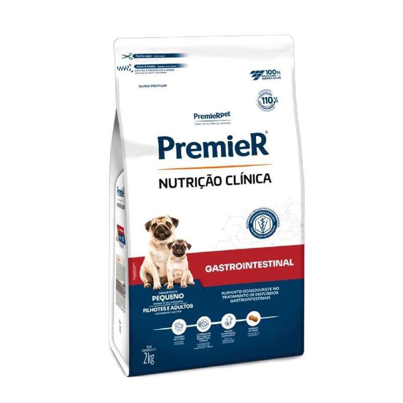 Premier Nutrição Clínica Gastrointestinal Cães Raças Pequenas racão 2kg