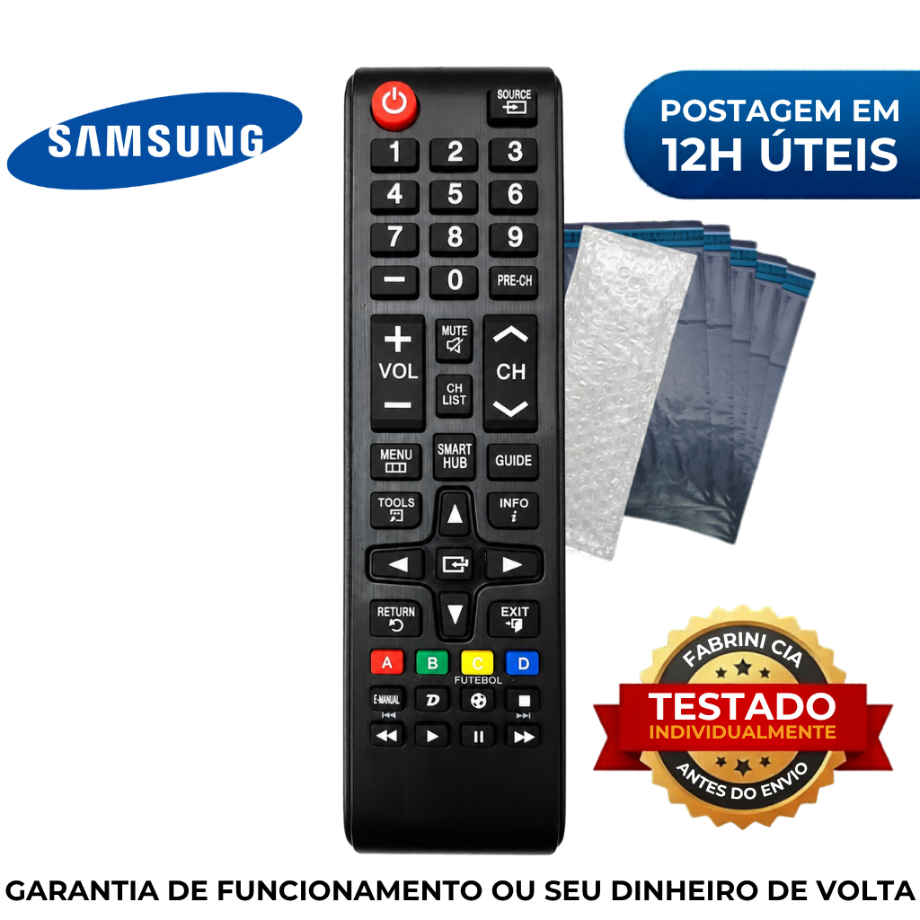 Controle Smart Compatível com TV Samsung Universal com Função HUB | Envio Rápido | Sem configuração 7028